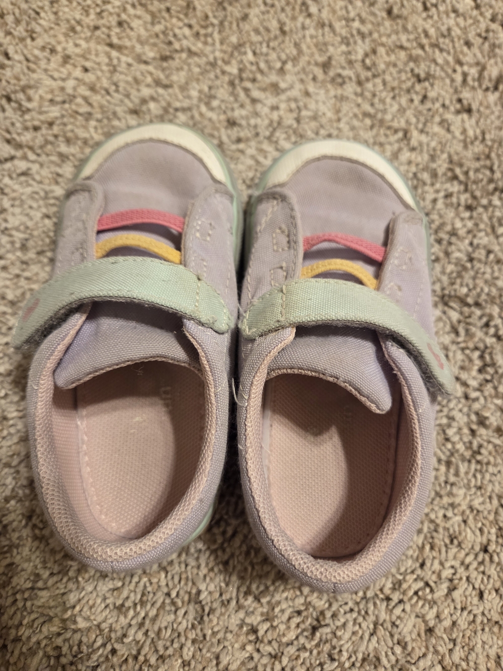 See Kai Run Lilac Sneakers with Pink, Yellow & Light Blue Accents - Picture 2 of 7